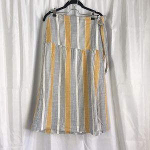 Maeve yellow and grey midi skirt